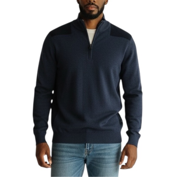 Vineyard Vines Other - VINEYARD VINES Wool Blend 1/4 Zip Pullover in Blue/Black Size Medium